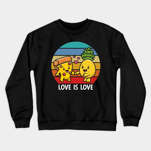 Sunset Hawaiian Pizza Pineapple Crewneck Sweatshirt by AmazingDesigns